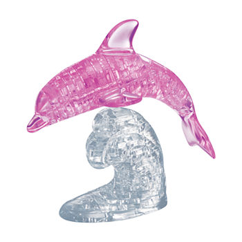 BePuzzled 3D Crystal Puzzle - Dolphin (Pink): 95 Pcs