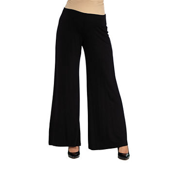 24/7 Comfort Apparel Comfortable Solid Color Palazzo Pant
