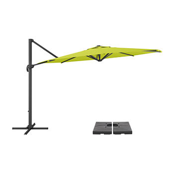 11.5ft UV Resistant Deluxe Offset Patio Umbrella And Base