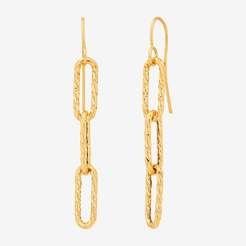 Made in Italy 14K Gold Paperclip Drop Earrings