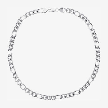 Shaquille O'Neal Xlg Stainless Steel 24 Inch Solid Figaro Chain Necklace