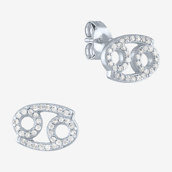 Diamond Addiction "Cancer" 1/4 CT. T.W. Lab Grown White Diamond Sterling Silver Stud Earrings