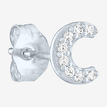 Diamond Addiction Initial "C" Diamond Accent Lab Grown White Diamond Sterling Silver Single Earrings