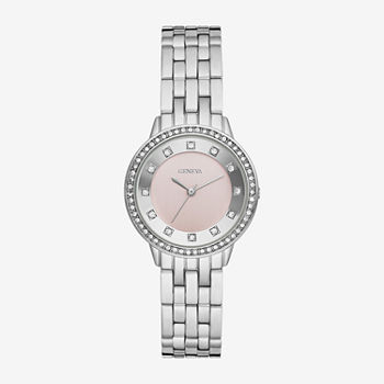 Geneva Ladies Womens Crystal Accent Silver Tone Bracelet Watch Fmdjm256