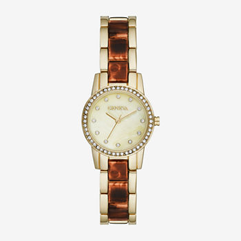Geneva Womens Crystal Accent Gold Tone Bracelet Watch Fmdjm258