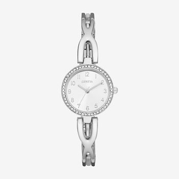 Geneva Womens Crystal Accent Silver Tone Bracelet Watch Fmdjm259