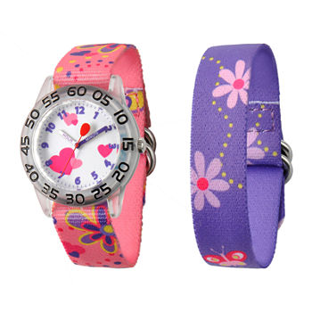 Red Balloon™ Girls' Pink & Purple Interchangeable Watch Set