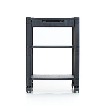 Mind Reader 'Classify' 3 Shelf  Mobile Printer Cart with Cord Management, Black