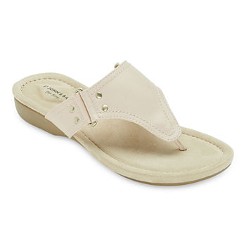 St. John's Bay Womens Zunyi T-Strap Flat Sandals