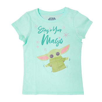 Disney Collection Little & Big Girls Crew Neck Star Wars Short Sleeve Graphic T-Shirt