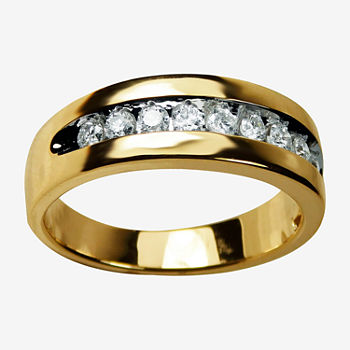 7.5MM 1/2 CT. T.W. Genuine Diamond 14K Gold Wedding Band
