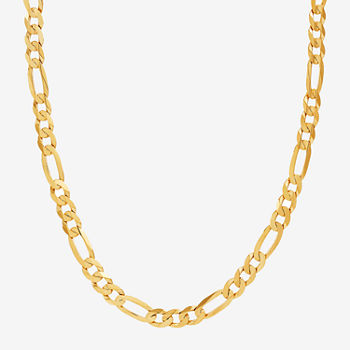 10K Gold 30 Inch Solid Figaro Chain Necklace