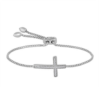 Rhythm and Muse Diamond Accent Sterling Silver Cross Bracelet