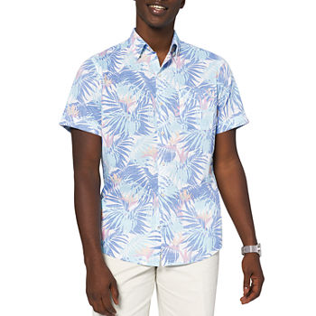 IZOD Mens Cooling Classic Fit Short Sleeve Button-Down Shirt