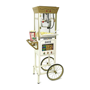 Nostalgia CCPCDYDSP510IVY 53-Inch Popcorn Cart with Candy Dispenser