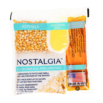 Nostalgia Best Tasting Premium 8-Ounce Popcorn, Oil & Seasoning Salt All-In-One Packs - 24 Count