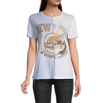 New York Desert Vibes Juniors Womens Split Graphic T-Shirt