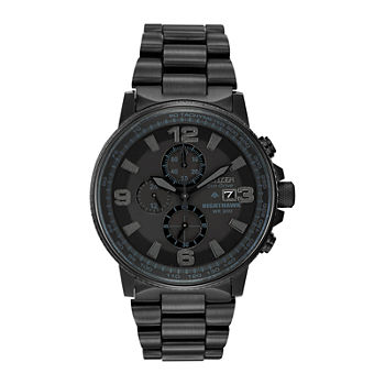 Citizen Nighthawk Mens Chronograph Black Stainless Steel Bracelet Watch Ca0295-58e