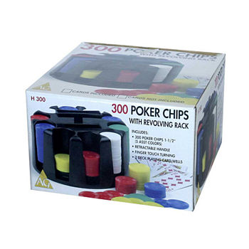 John N. Hansen Co. 300 Poker Chips With Revolving Rack