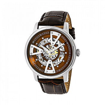 Reign Mens Automatic Brown Leather Strap Watch Reirn3602