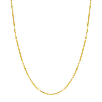 Made in Italy 18K Gold 16 Inch Solid Box Chain Necklace