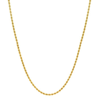 Made in Italy 18K Gold 22 Inch Hollow Rope Chain Necklace
