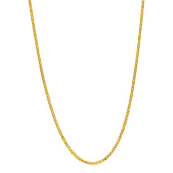 18K Gold 22 Inch Solid Wheat Chain Necklace