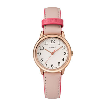 Timex Womens Pink Leather Strap Watch Tw2r62800jt