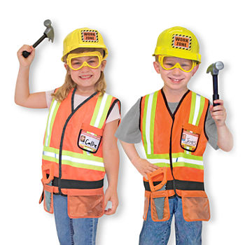 Melissa & Doug Construction Worker Role Play Costume Set Unisex Costume