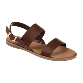 Journee Collection Womens Lavine Ankle Strap Flat Sandals