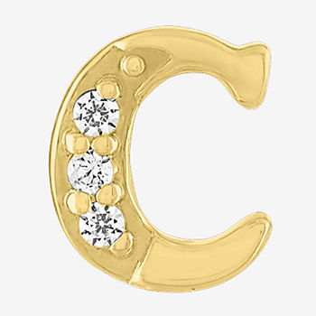 Diamond Addiction Initial "C" Diamond Accent Lab Grown White Diamond 10K Gold Single Earrings
