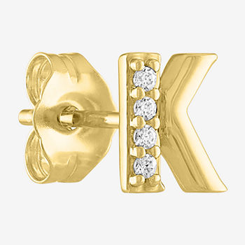 Diamond Addiction Initial "K" Diamond Accent Lab Grown White Diamond 10K Gold Single Earrings