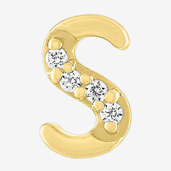 Diamond Addiction Initial "S" Diamond Accent Lab Grown White Diamond 10K Gold Single Earrings