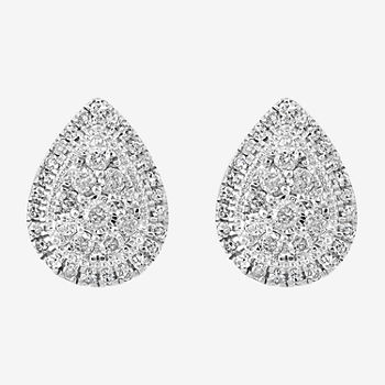 Effy  5/8 CT. T.W. Genuine White Diamond Sterling Silver Pear Stud Earrings