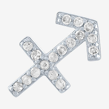 Diamond Addiction "Sagittarius" Diamond Accent Lab Grown White Diamond Sterling Silver Single Earrings