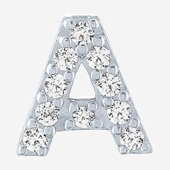 Diamond Addiction Initial "A" Diamond Accent Lab Grown White Diamond Sterling Silver Single Earrings