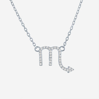 Diamond Addiction "Scorpio" Womens 1/10 CT. T.W. Lab Grown White Diamond Sterling Silver Pendant Necklace