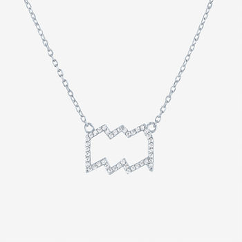 Diamond Addiction "Aquarius" Womens 1/7 CT. T.W. Lab Grown White Diamond Sterling Silver Pendant Necklace
