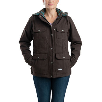 Berne Softstone Quilted Barn Big and Tall Womens Hooded Heavyweight Work Jacket