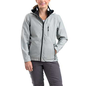 Berne Eiger Hooded Softshell Big and Tall Womens Hooded Water Resistant Midweight Work Jacket