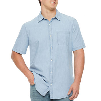 St. John's Bay Big and Tall Mens Adaptive Regular Fit Long Sleeve Plaid Button-Down Shirt