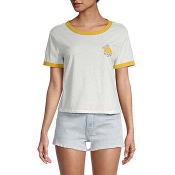 Arizona Womens Juniors Round Neck Short Sleeve T-Shirt