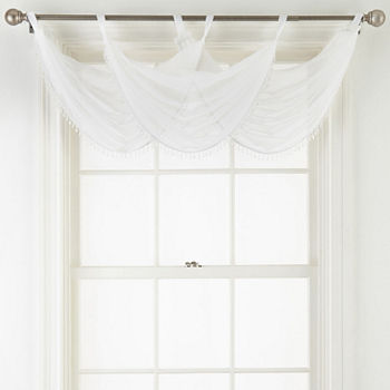 Home Expressions Lisette Sheer Tab-Top Beaded Waterfall Valance