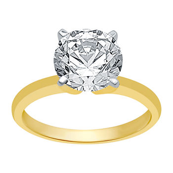 Womens 3 CT. T.W. Lab Grown White Diamond 14K Gold Round Solitaire Engagement Ring
