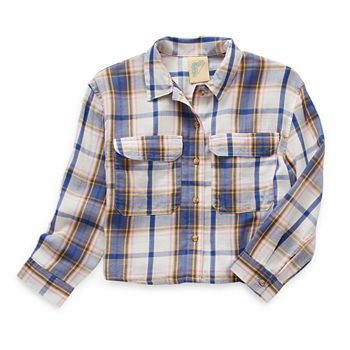 Thereabouts Little & Big Girls Long Sleeve Button-Down Shirt