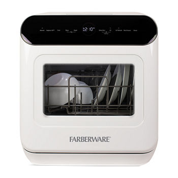 Farberware FCDMGDWH Complete Portable Countertop Dishwasher with UV Light 2 Place Settings, 5 Wash Programs