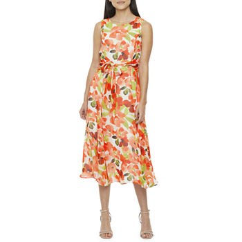 Black Label by Evan-Picone Sleeveless Floral Fit + Flare Dress