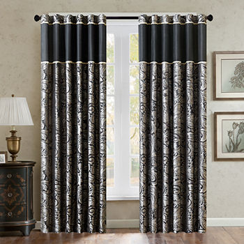 jacquard curtain panels curtains & drapes for window - jcpenney