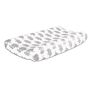 The Peanutshell Grey Elephant Changing Pad Cover