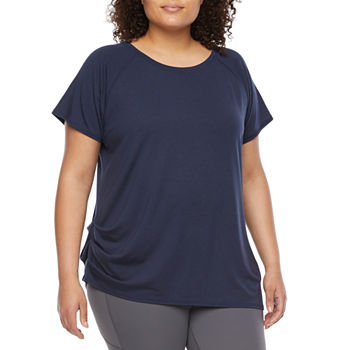 Xersion Womens Round Neck Short Sleeve T-Shirt Plus